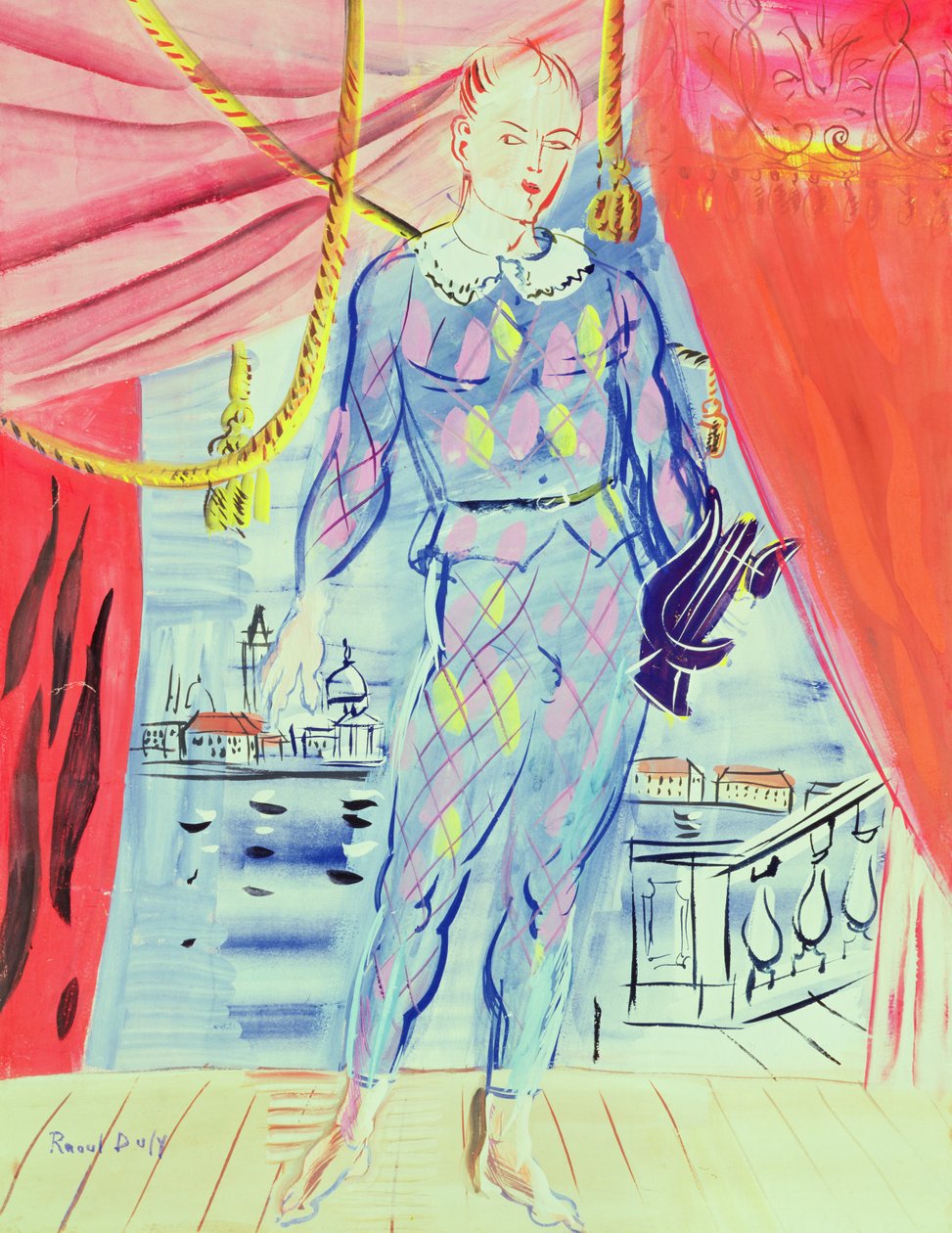 Harlequin with a Lyre by Raoul Dufy