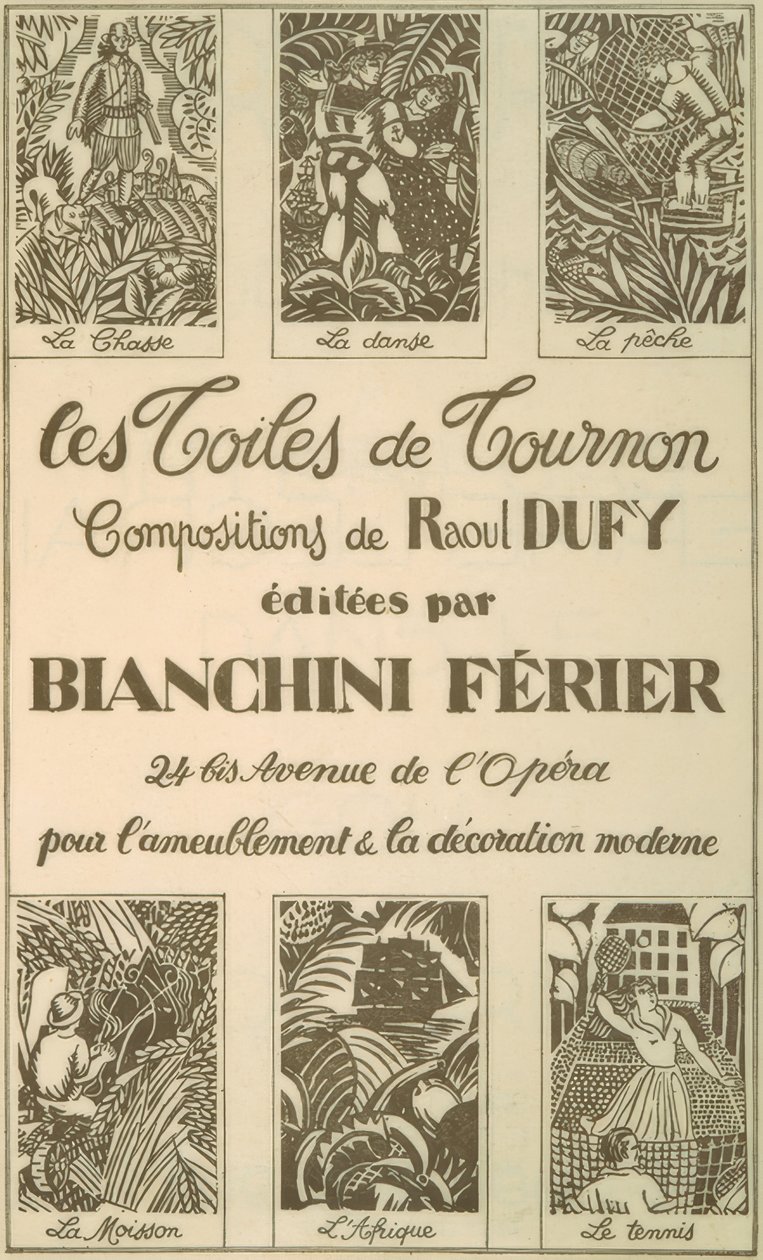 Advertisement for Tournon Fabrics by Raoul Dufy