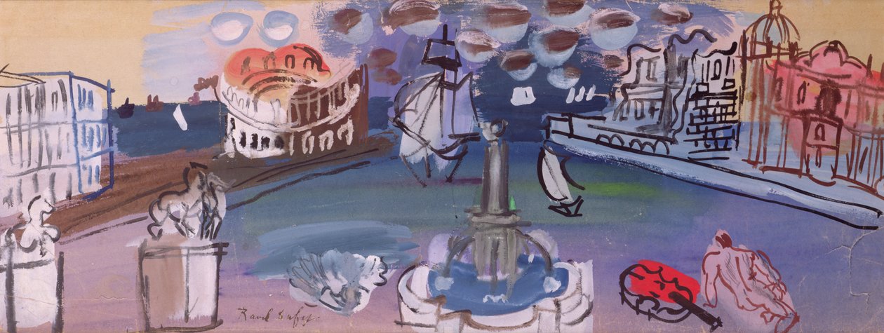 The Fountain in the Square by Raoul Dufy