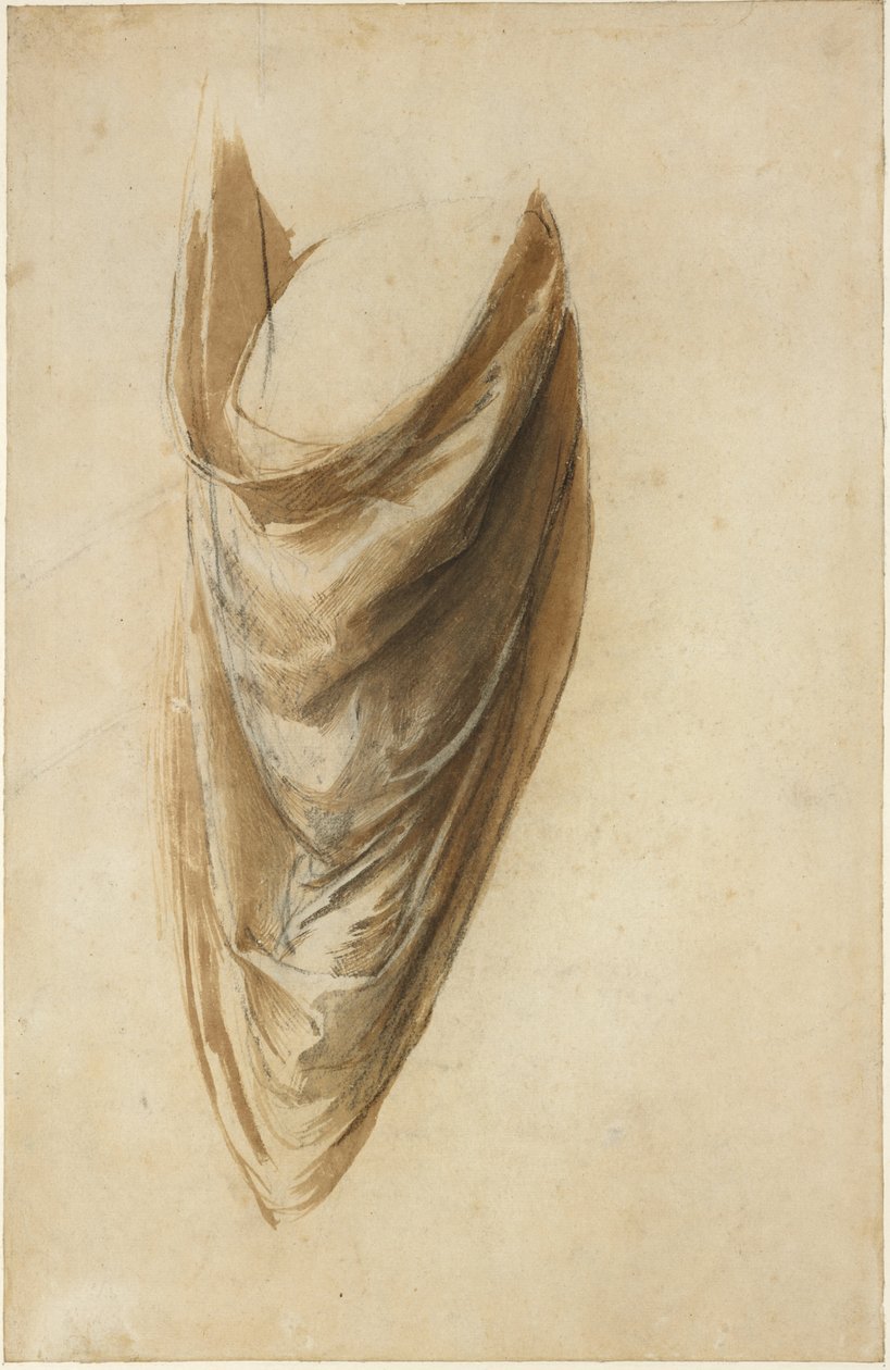 Recto: Study of Drapery for a Standing Figure by Raffaello Sanzio Raphael