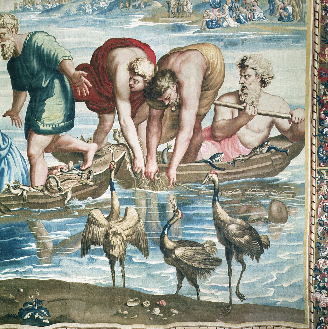 Tapestry Depicting the Acts of the Apostles, the Miraculous Catch of Fish (detail) by Raffaello Sanzio Raphael