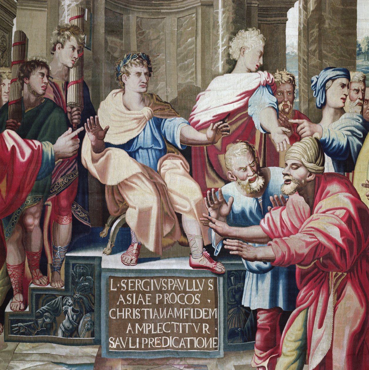 Tapestry Depicting the Acts of the Apostles, the Blinding of Elymas (detail) by Raffaello Sanzio Raphael
