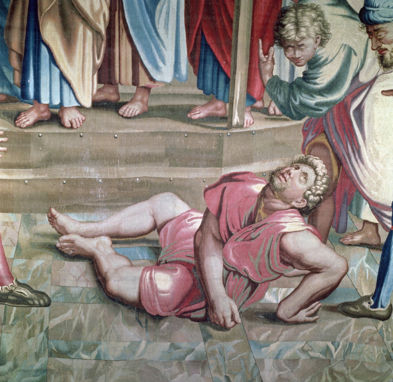 Tapestry Depicting the Acts of the Apostles, the Death of Ananias (detail) by Raffaello Sanzio Raphael