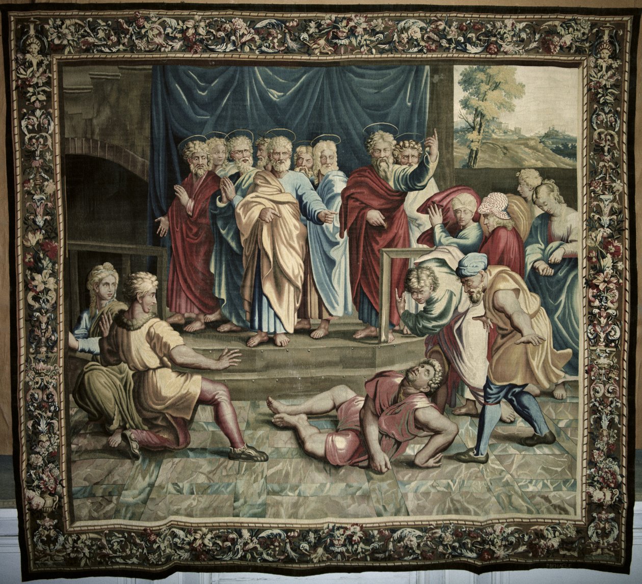 The Death of Ananias, from a Series Depicting the Acts of the Apostles, Woven at the Beauvais Workshop under the Direction of Philippe Behagle, 1695-98 by Raffaello Sanzio Raphael