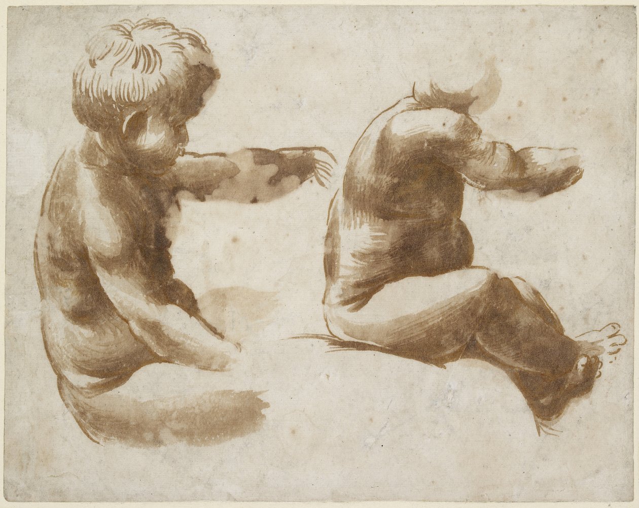 Two Life Studies of a Nude Child by Raffaello Sanzio Raphael
