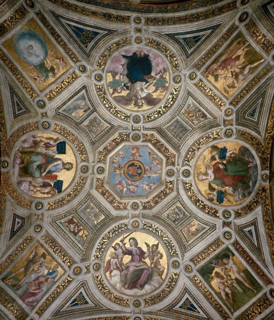 Ceiling in Stanza della Segnatura by Raphael