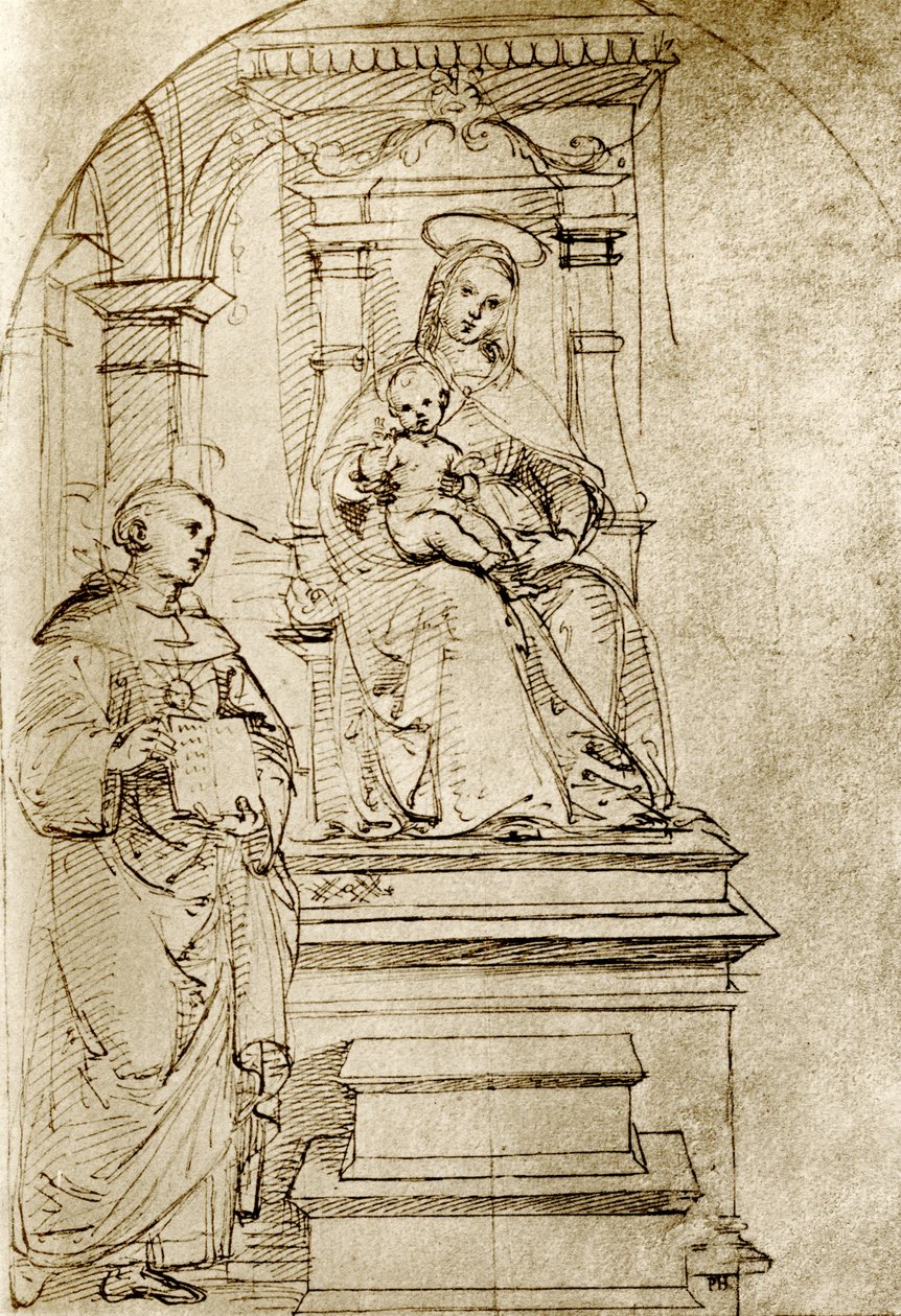 Enthroned Madonna by Raffaello Sanzio Raphael