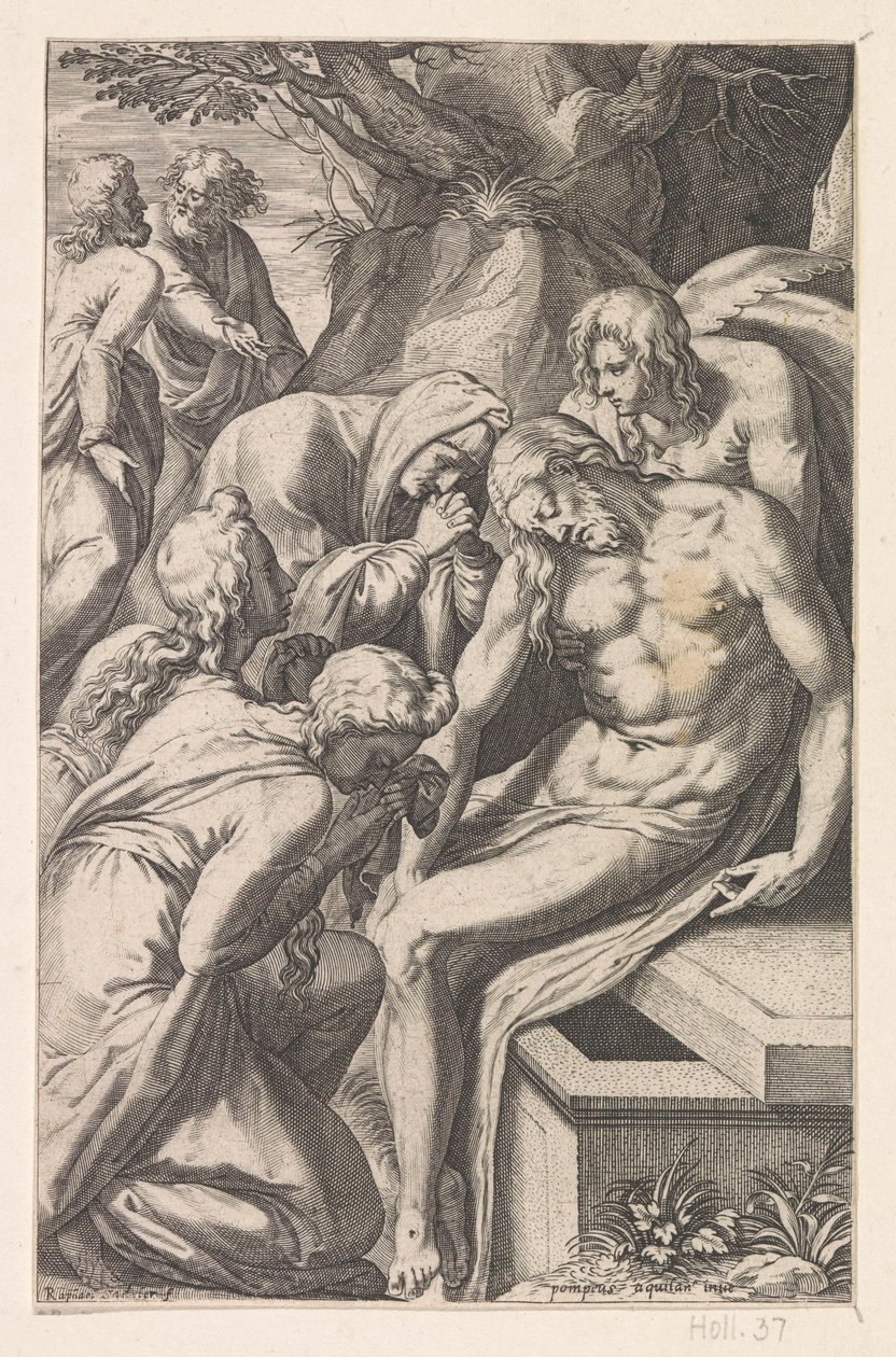 Lamentation and Burial of Christ by Raphaël Sadeler (I)