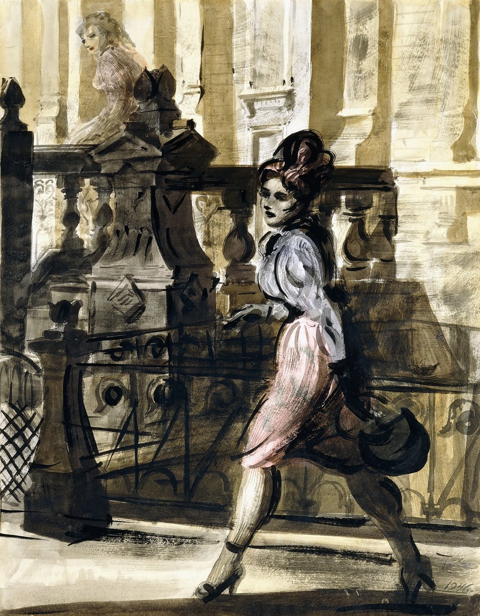 Downtown Walk by Reginald Marsh