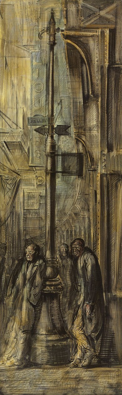 The Bowery at Pell Street by Reginald Marsh