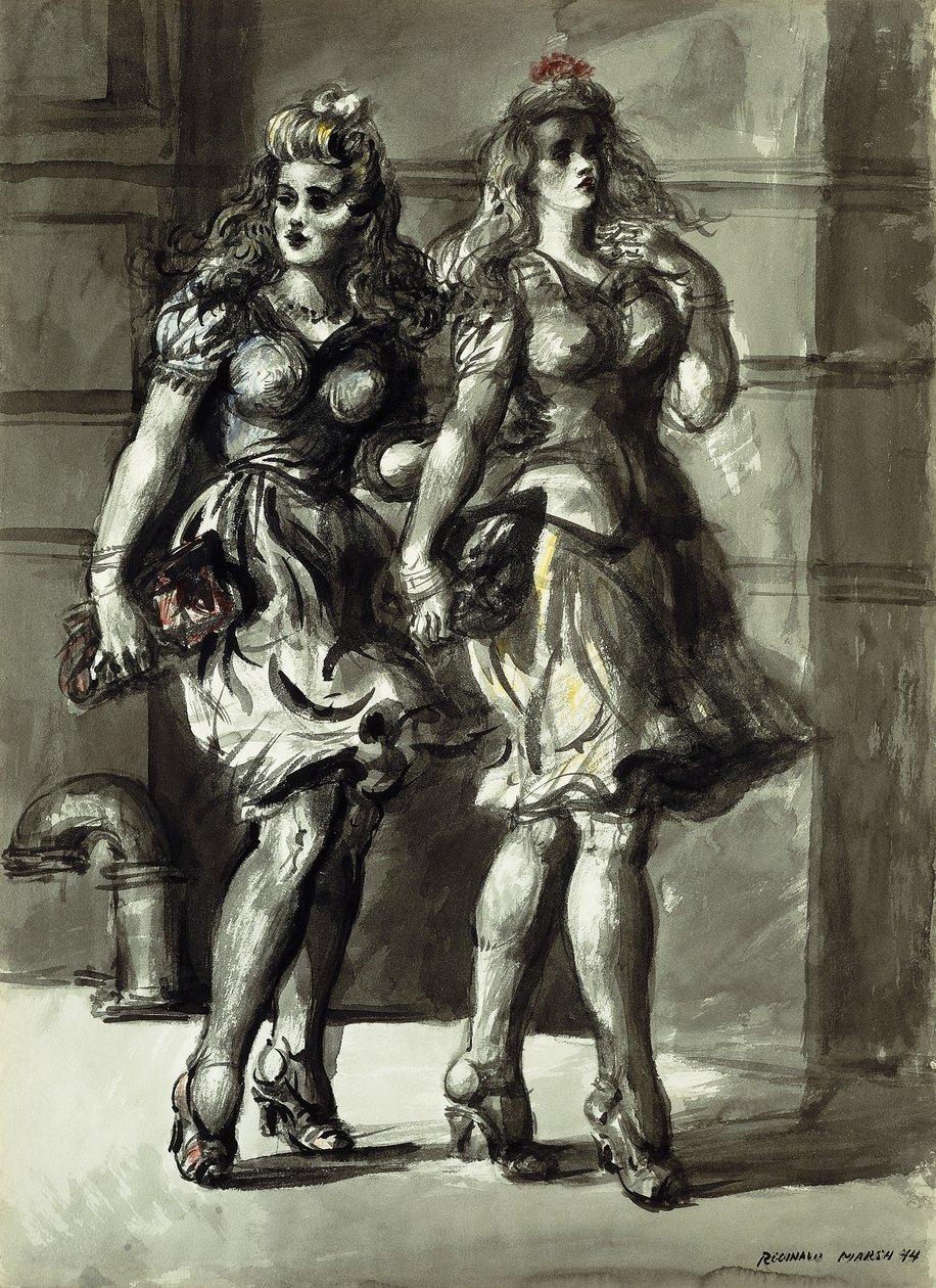 Two Young Women Walking by Reginald Marsh