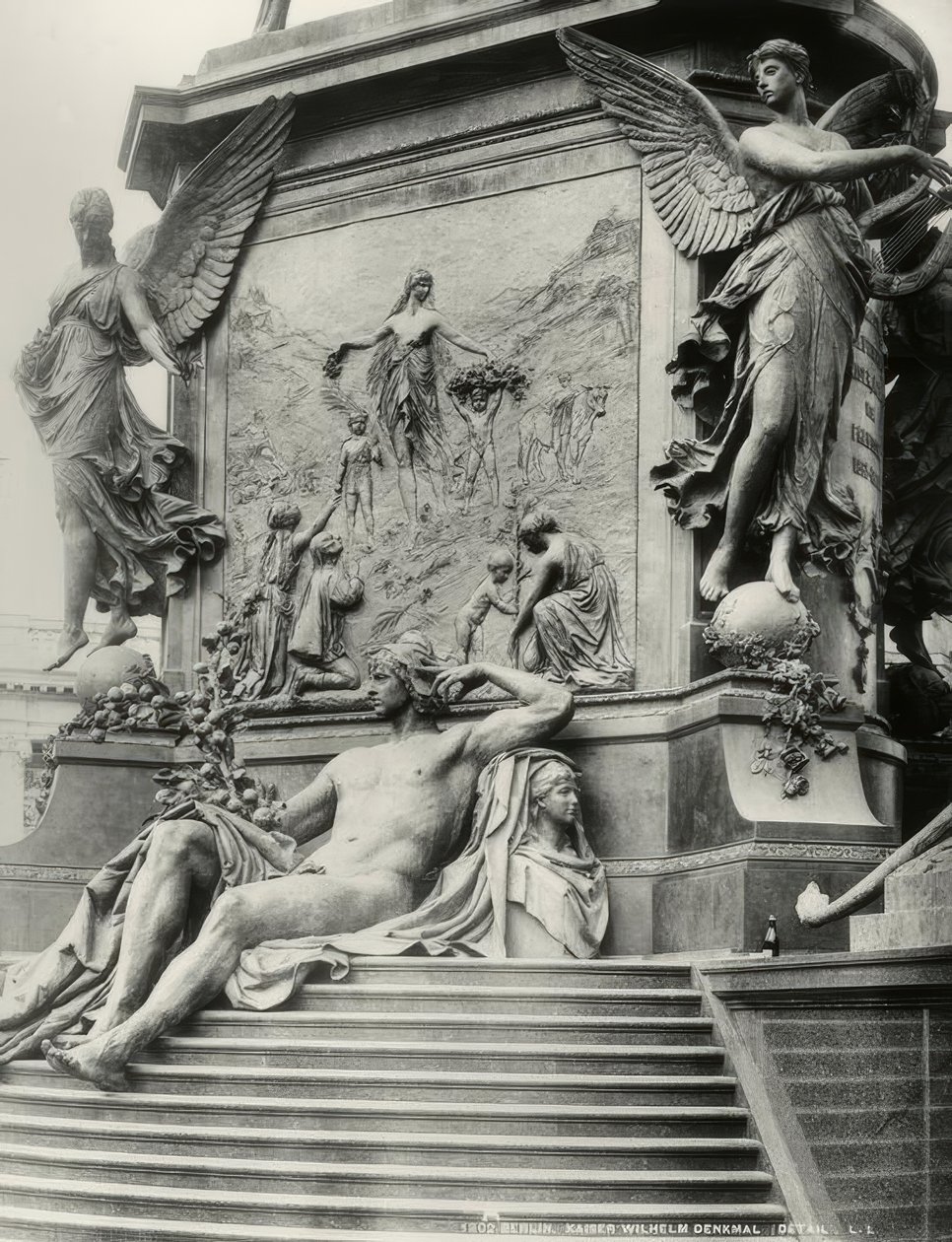 Berlin, Monument to Kaiser Wilhelm I, Base by Reinhold Begas
