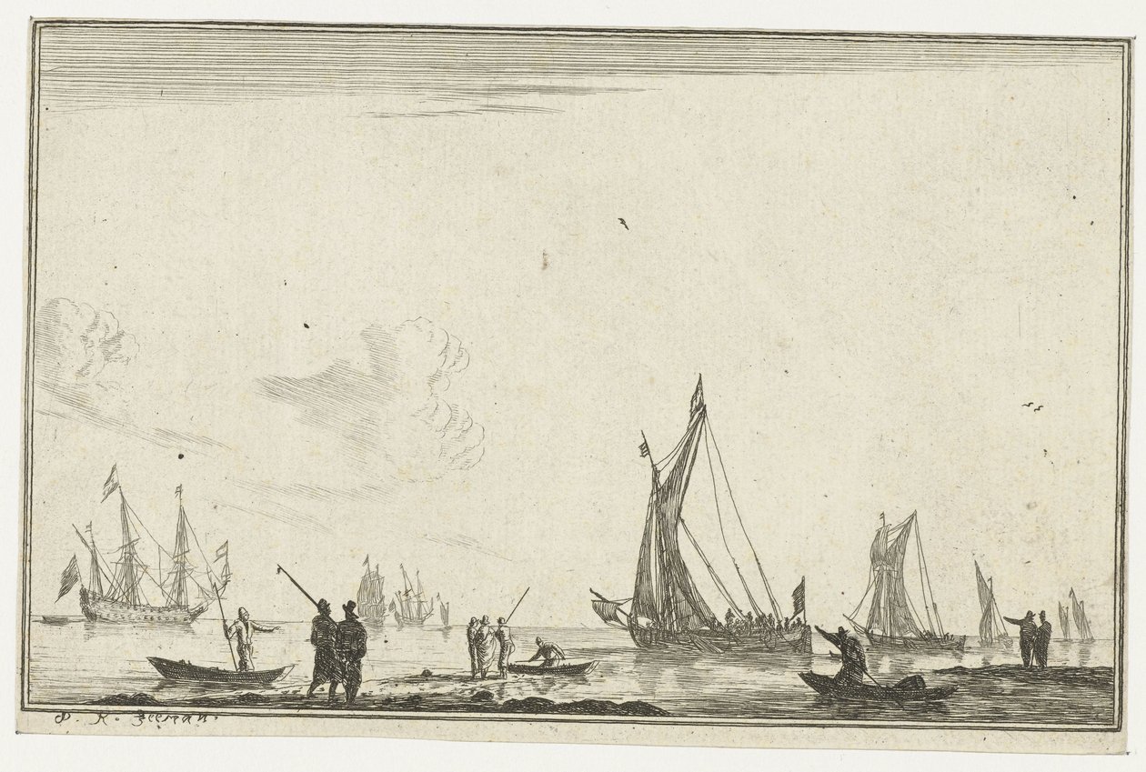 Inland Water with Various Sailing Ships by Reinier Nooms