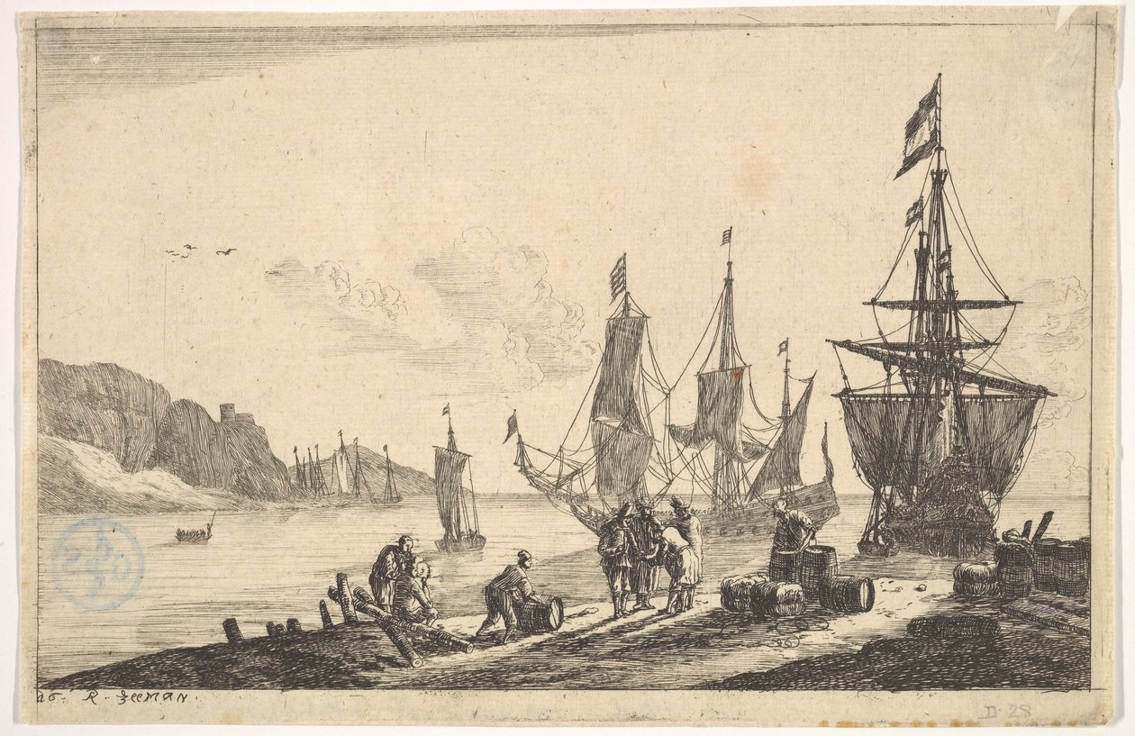 Bay with Sailing Vessels by Reinier Zeeman