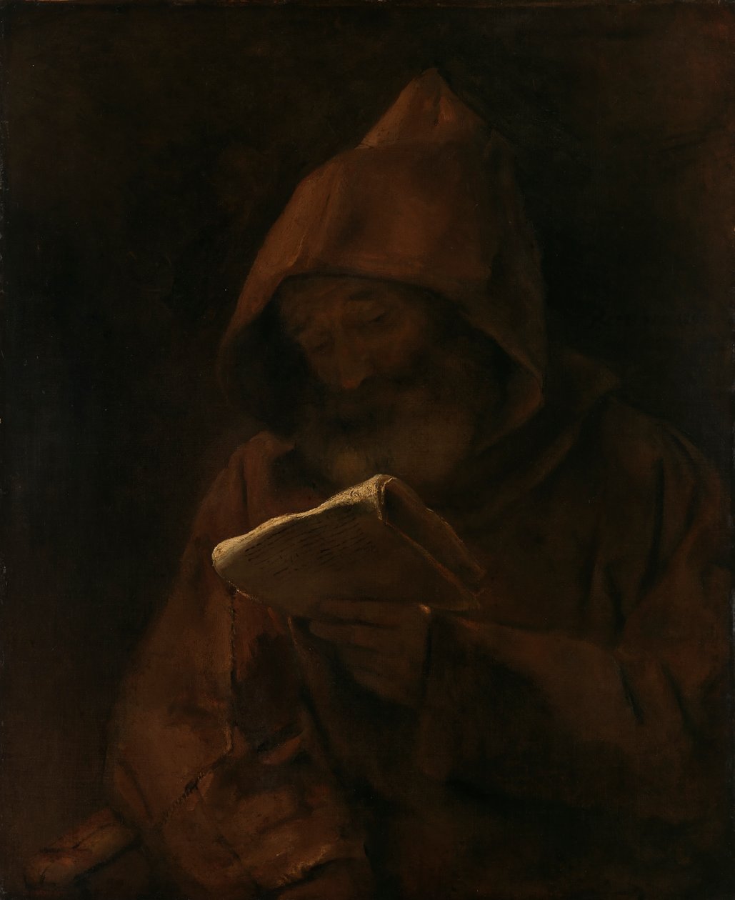 Monk Reading by Rembrandt van Rijn
