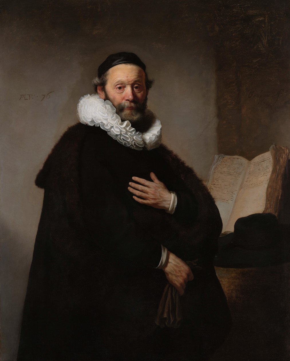 Portrait of Johannes Wtenbogaert by Rembrandt van Rijn