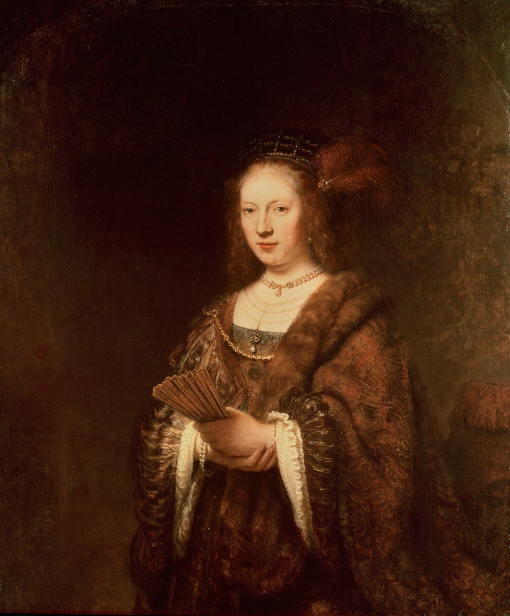 Lady with a Fan by Rembrandt van Rijn