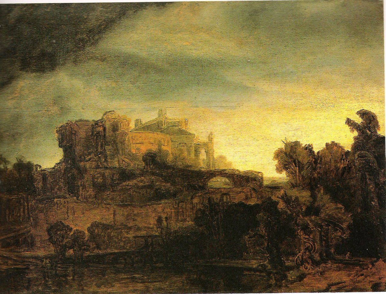 Landscape with Buildings by Rembrandt van Rijn