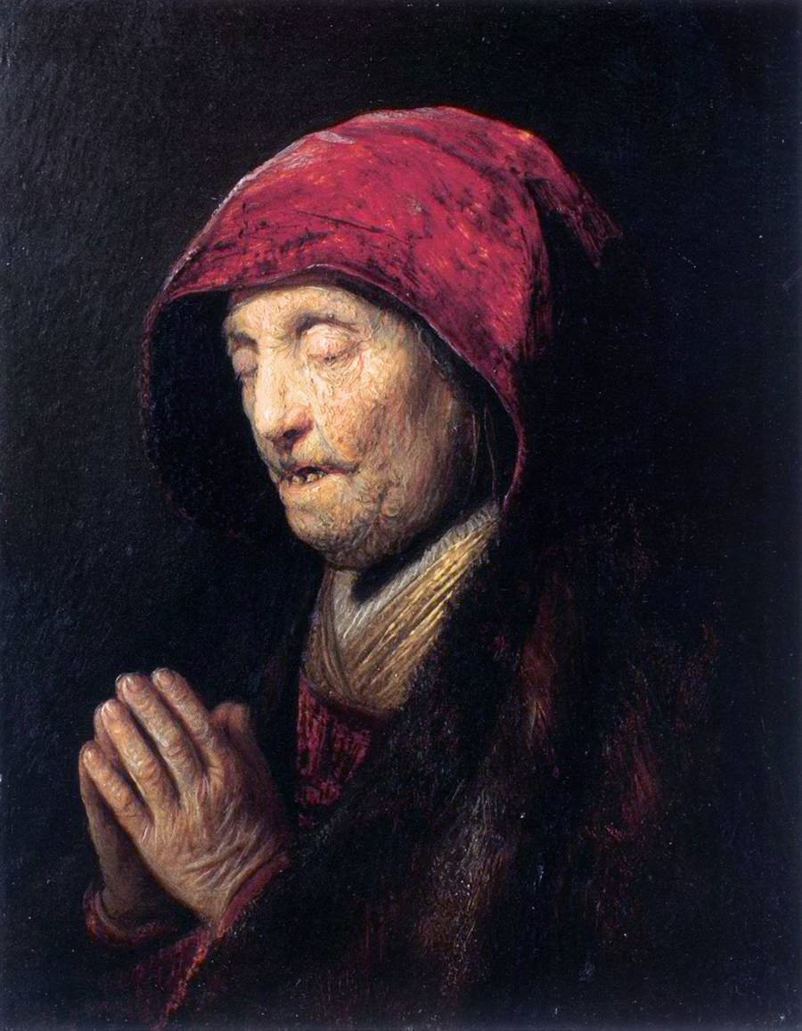 Old Woman Praying by Rembrandt van Rijn