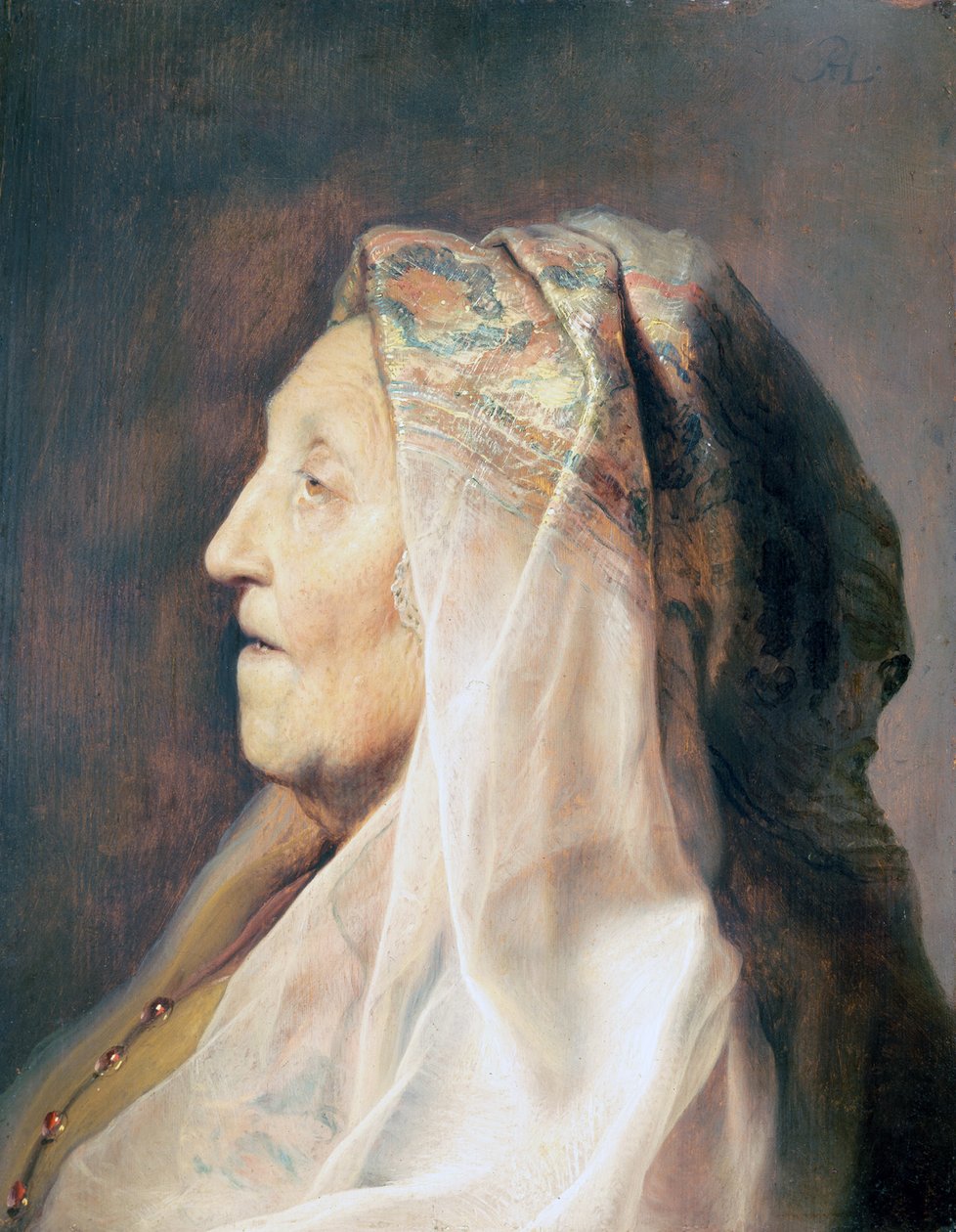 Profile Head of an Old Woman by Rembrandt van Rijn