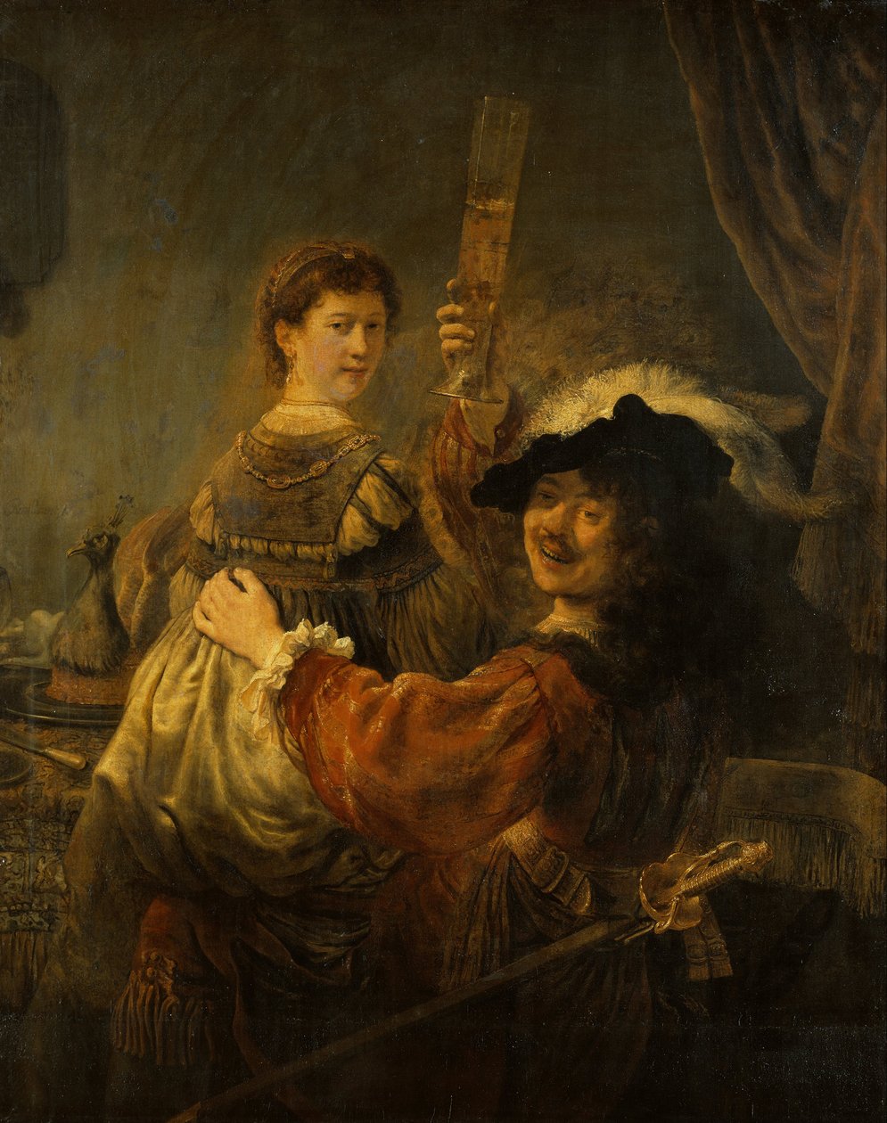 Rembrandt and Saskia in the Scene of the Prodigal Son by Rembrandt van Rijn