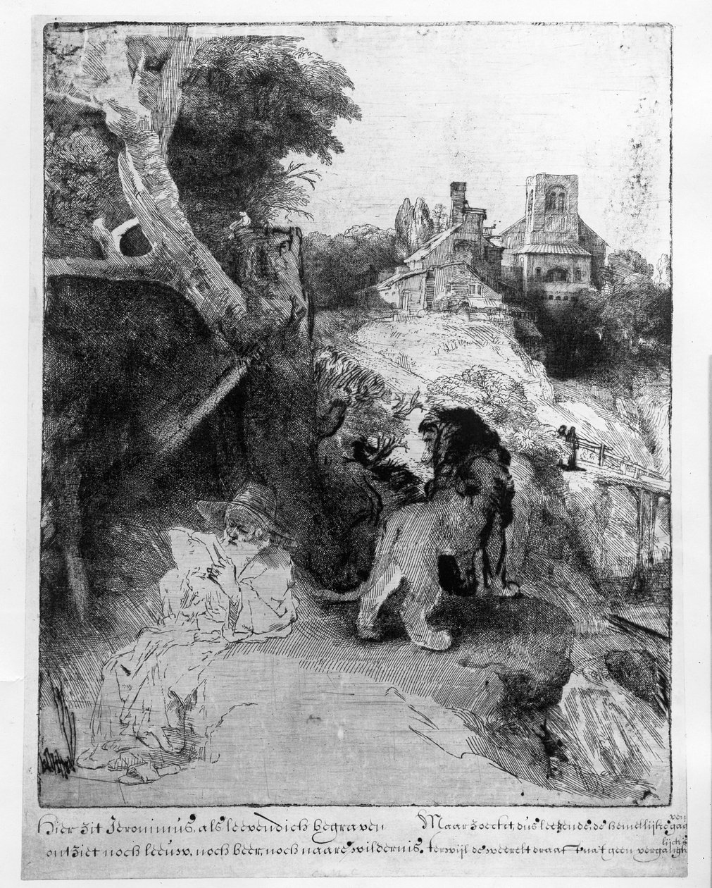 St. Jerome in an Italian Landscape, c.1653 by Rembrandt van Rijn