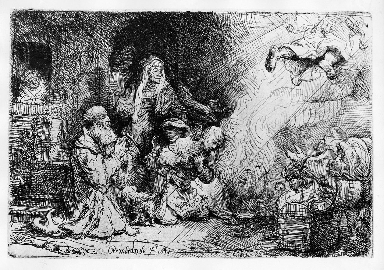 The Angel Departing the Family of Tobias by Rembrandt van Rijn
