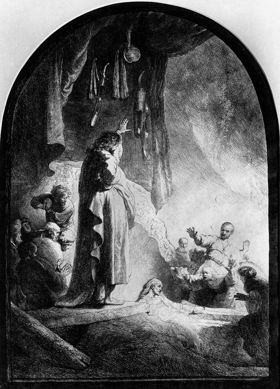 The Great Raising of Lazarus by Rembrandt van Rijn