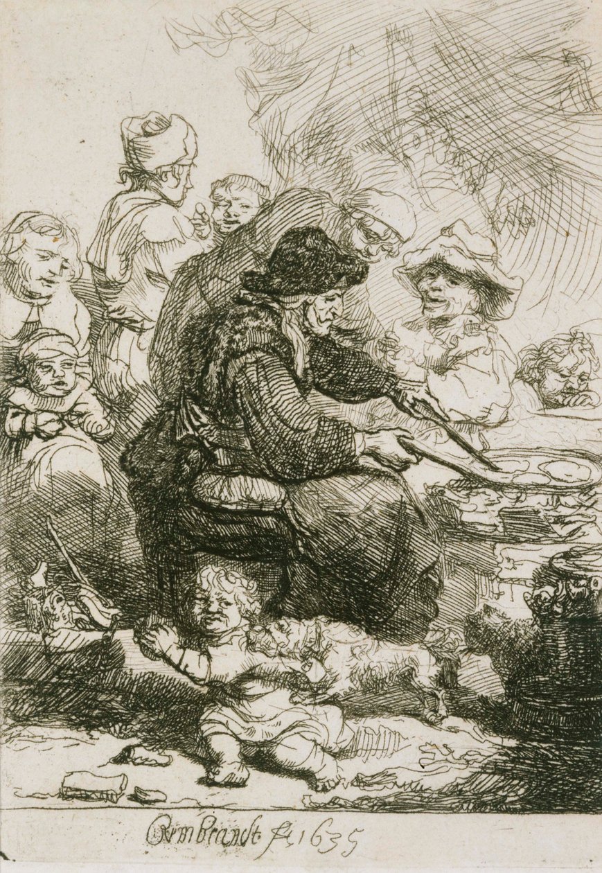 The Pancake Woman (state III) by Rembrandt van Rijn