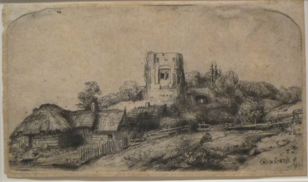 Landscape with a Square Tower by Rembrandt