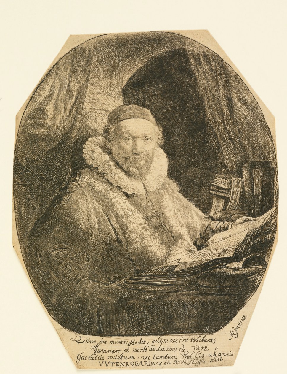 Jan Uytenbogaert, Preacher by Rembrandt van Rijn