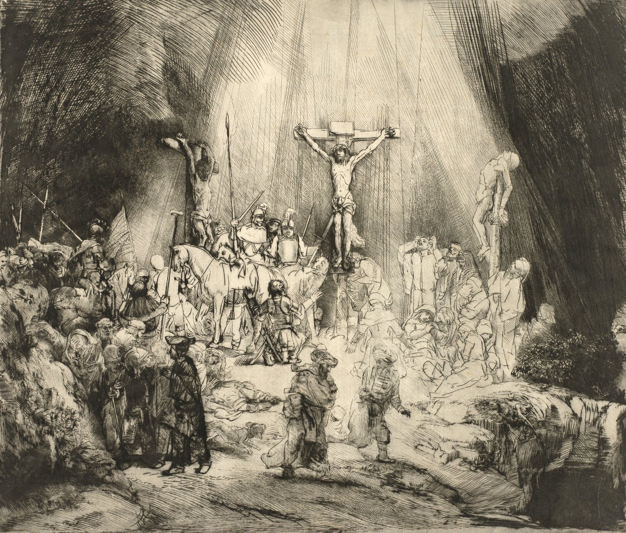 The Three Crosses by Rembrandt van Rijn