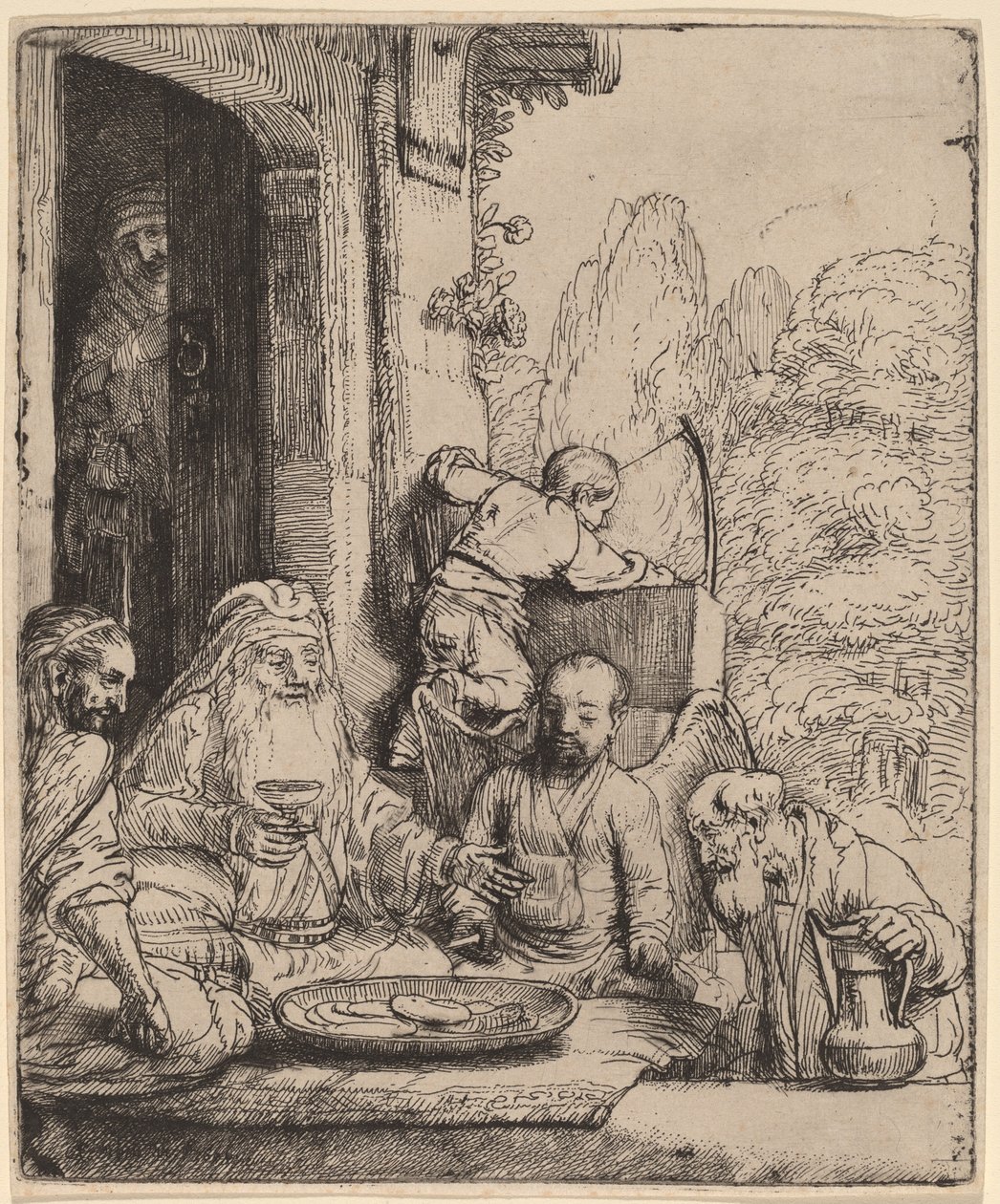 Abraham Entertaining the Angels by Rembrandt van Rijn