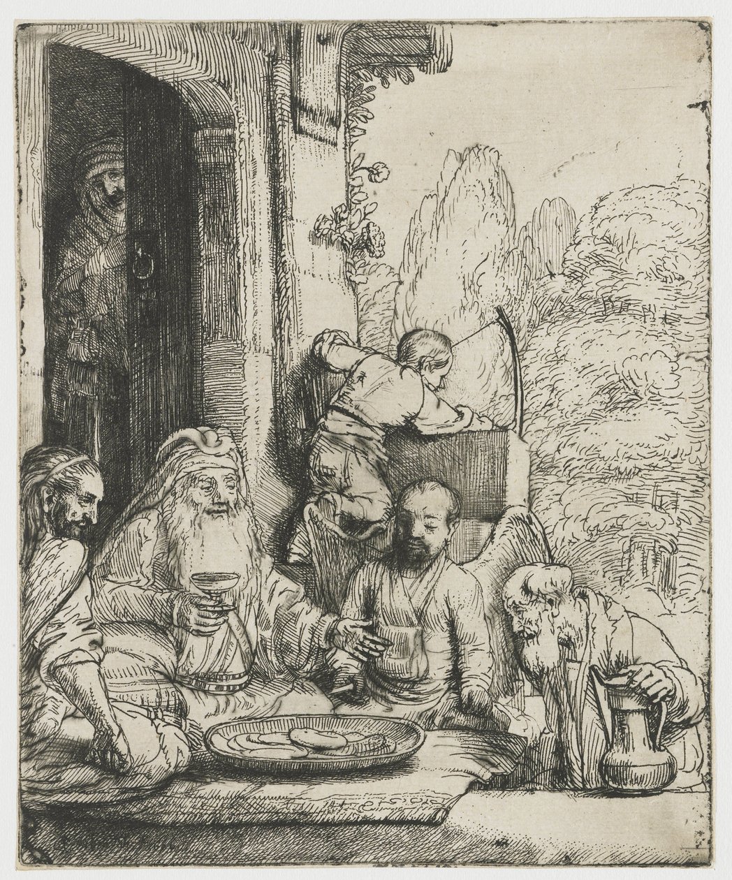 Abraham Entertaining the Angels by Rembrandt van Rijn