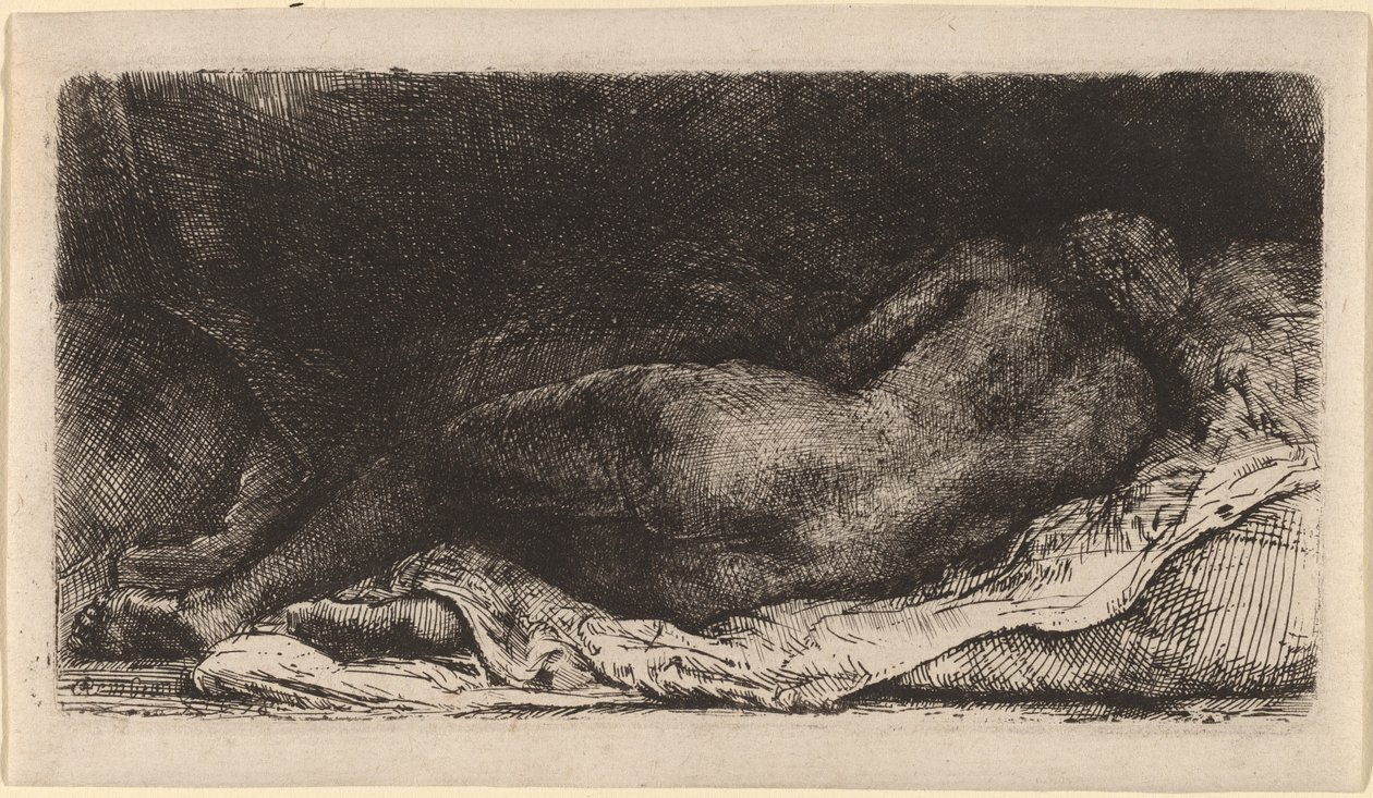 Black Woman Lying Down by Rembrandt van Rijn