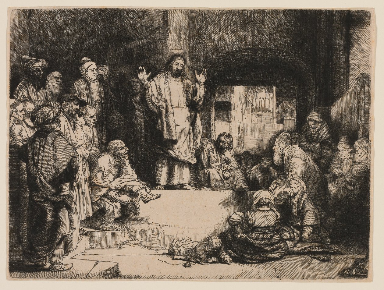 Christ Preaching by Rembrandt van Rijn