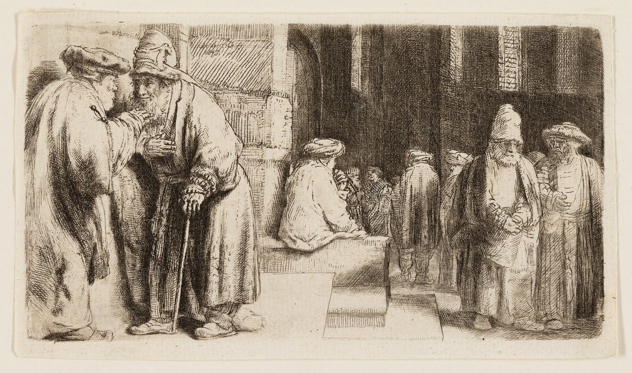 Jews in the Synagogue by Rembrandt van Rijn