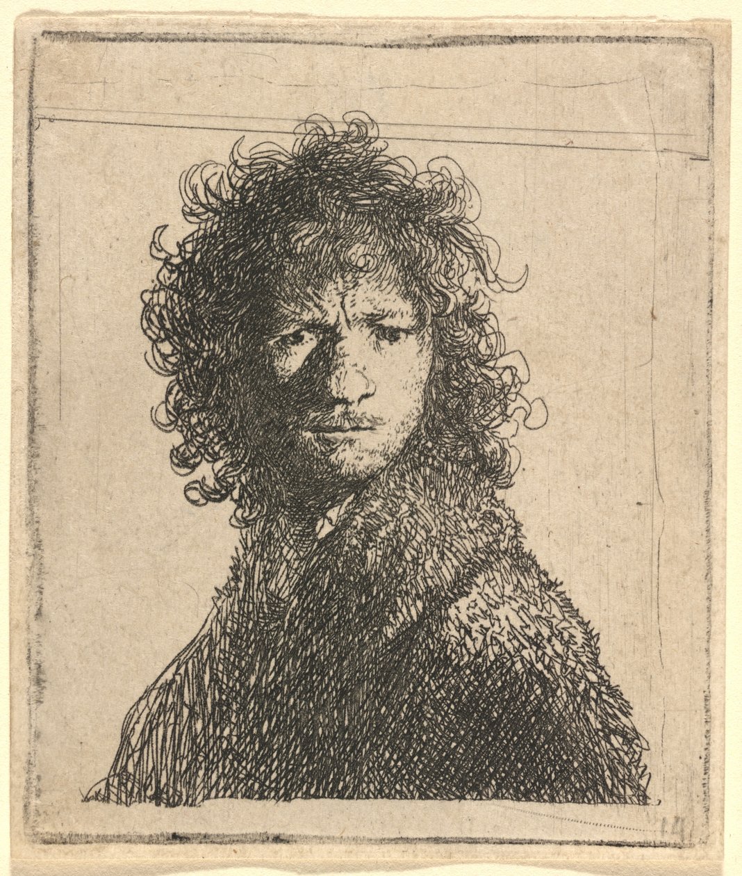 Self-Portrait, Frowning by Rembrandt van Rijn