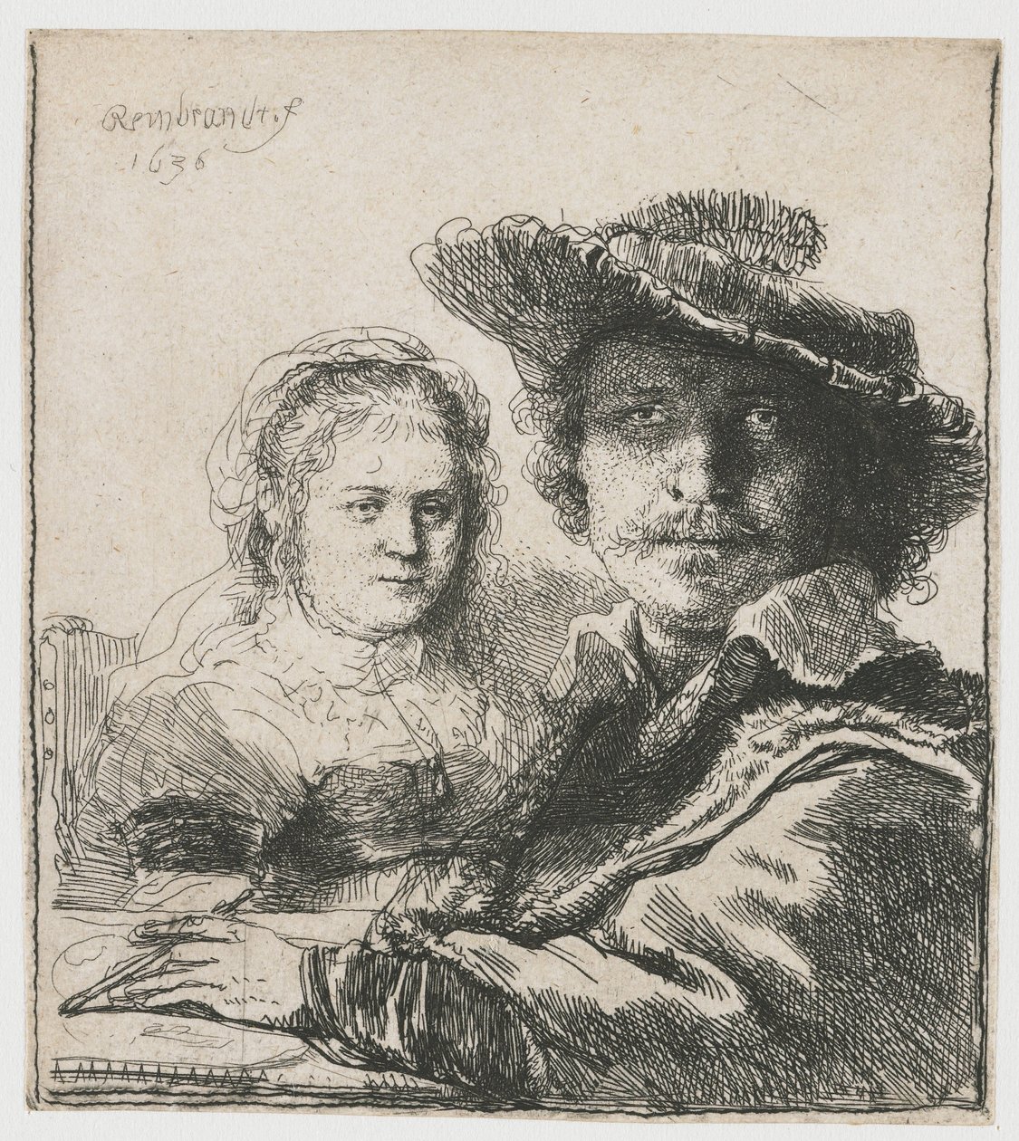 Self-Portrait with Saskia by Rembrandt van Rijn