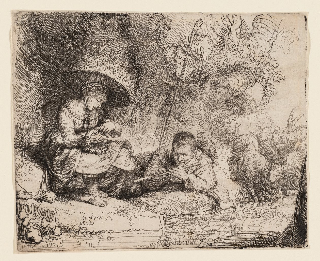 The Flute Player by Rembrandt van Rijn