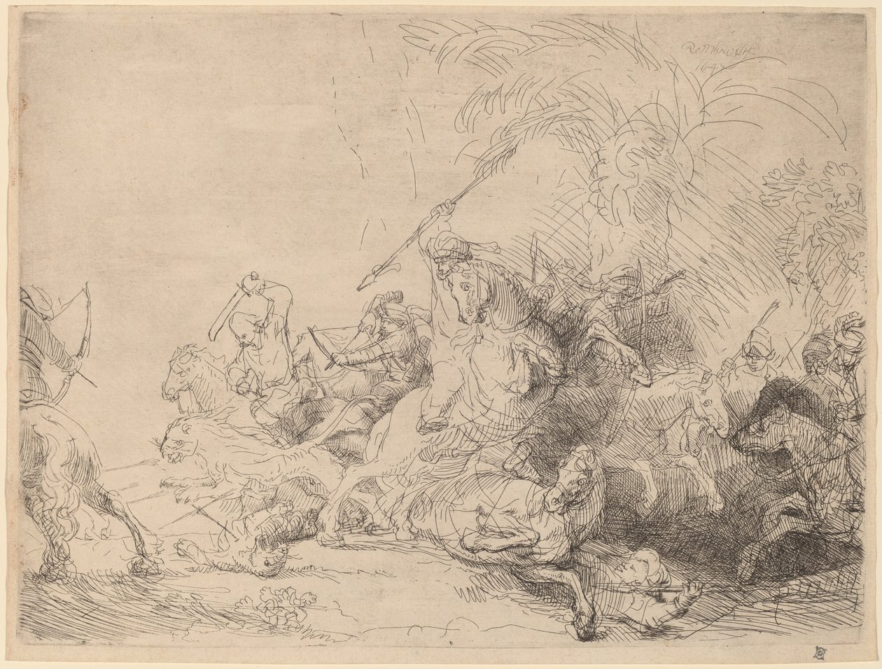 The Large Lion Hunt by Rembrandt van Rijn