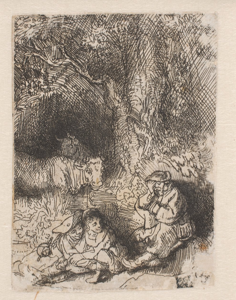 The Sleeping Herdsman by Rembrandt van Rijn