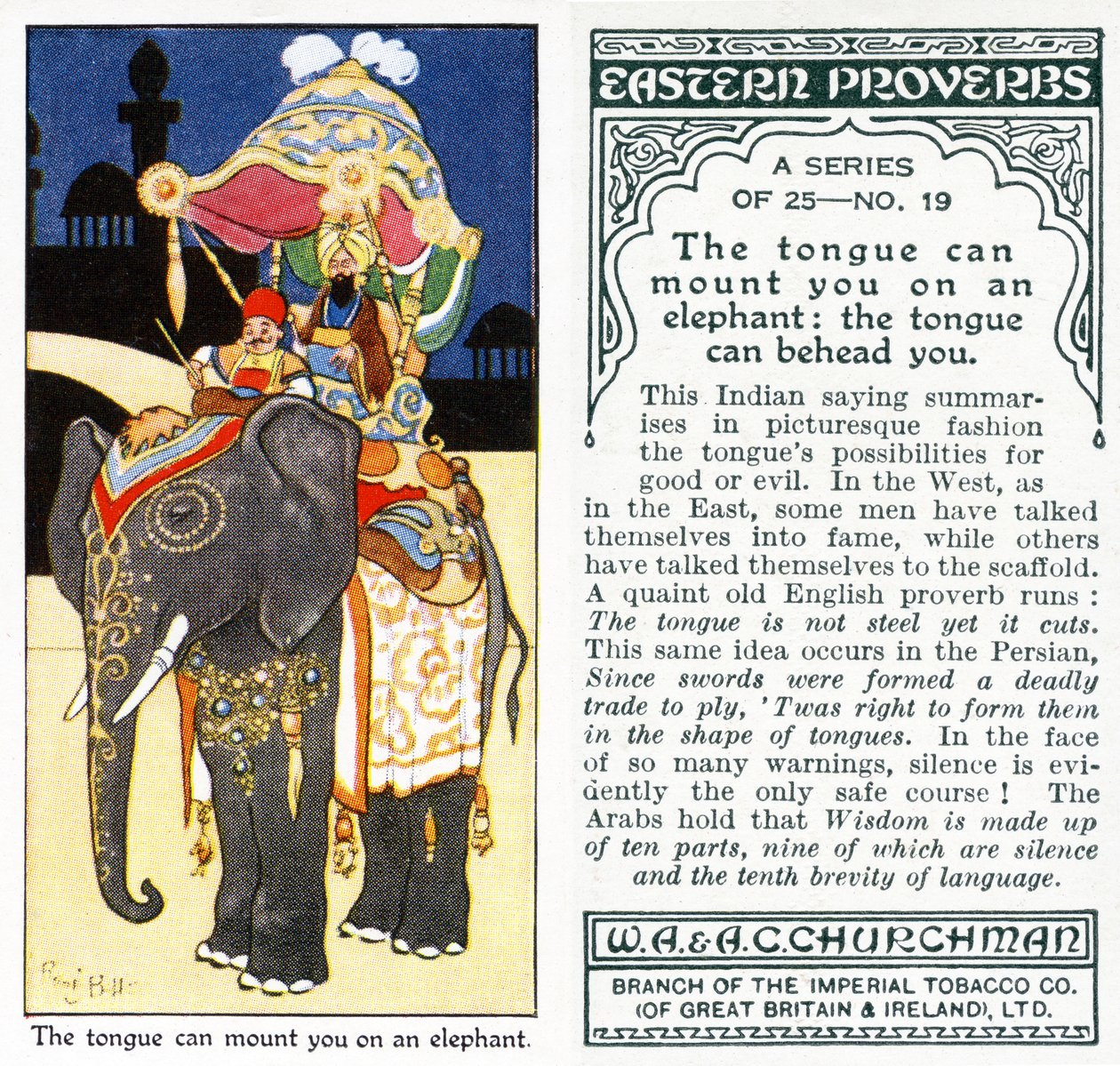 The Tongue Can Mount You on an Elephant: The Tongue Can Behead You by René Bull