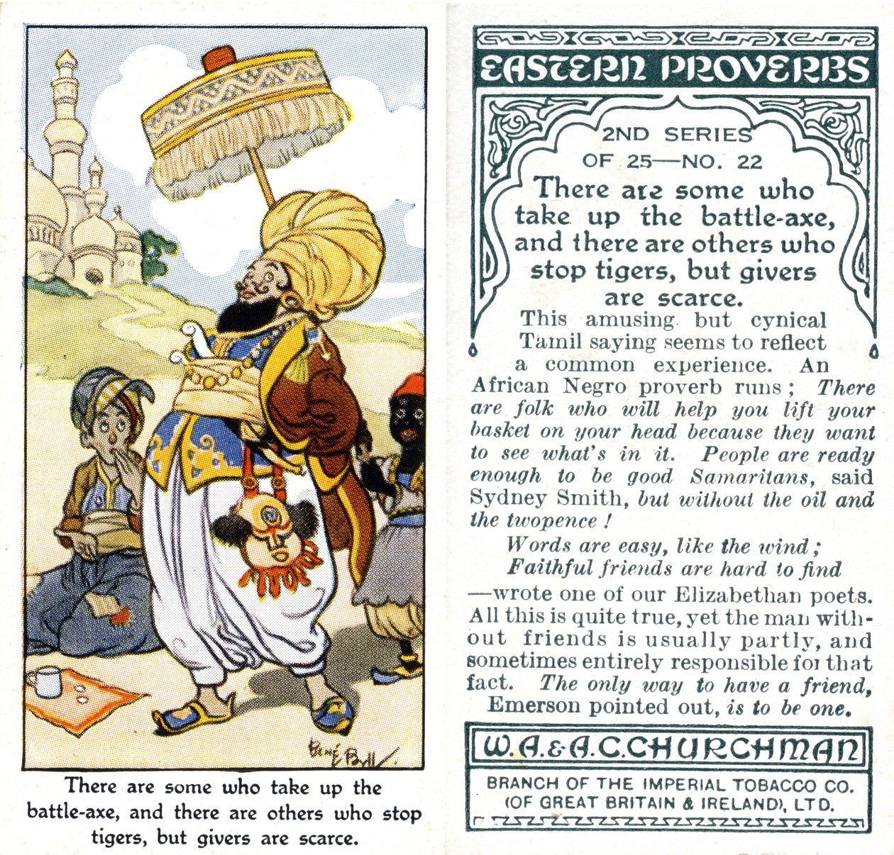 There Are Some Who Take Up the Battle-Axe and There Are Others Who Stop Tigers, But Givers Are Scarce, 1932 by René Bull
