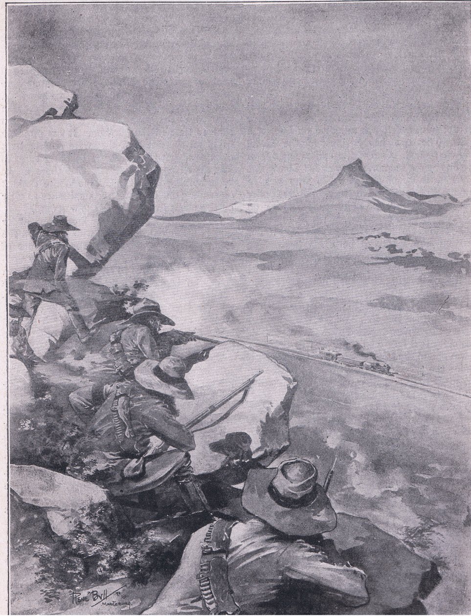Boers firing on General French