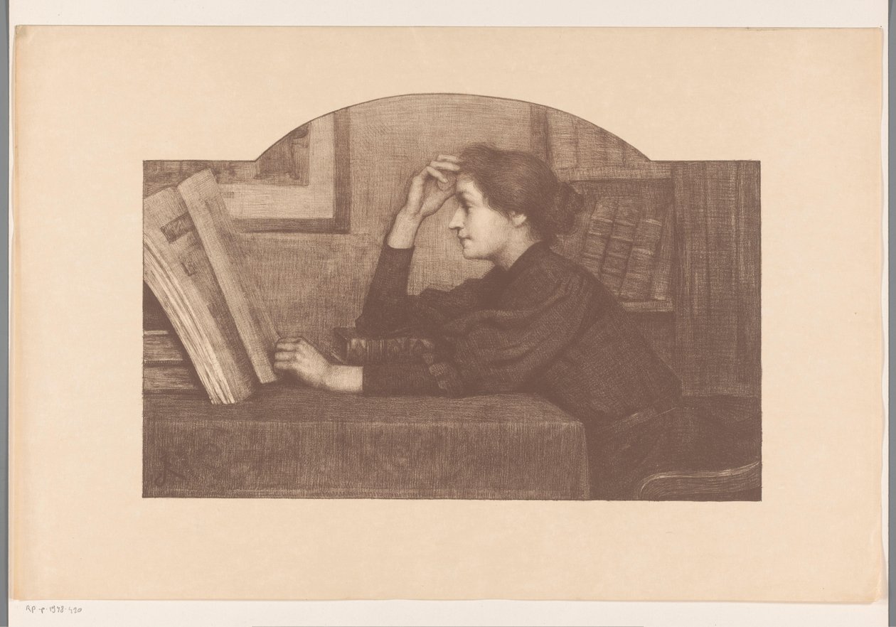 Reading Woman, in Profile by René Janssens
