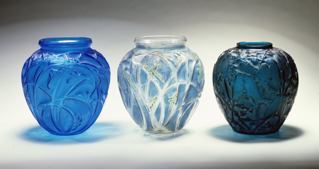 Three Vases by Rene Jules Lalique