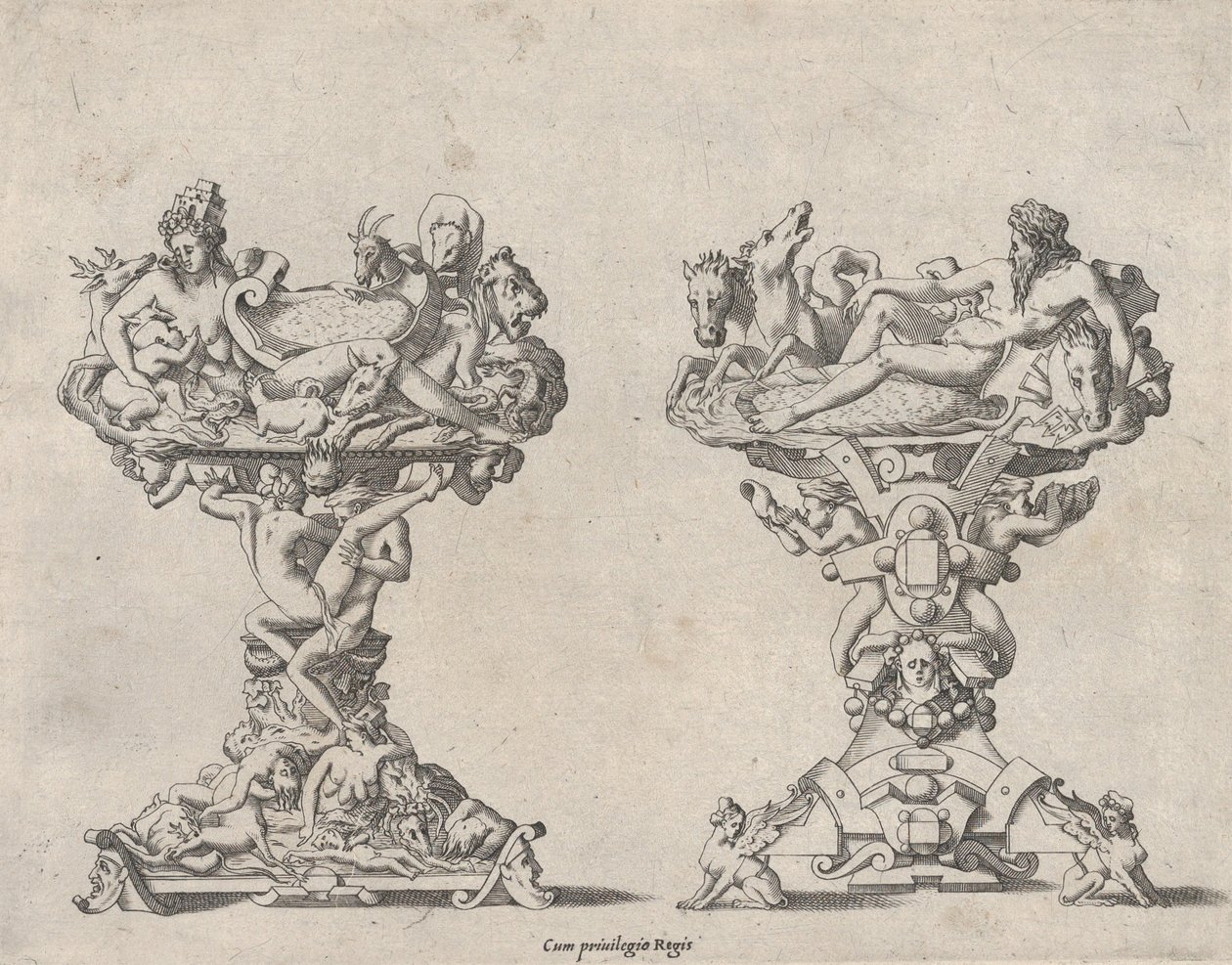 Two Salt Cellars, 16th-17th century by Rene Boyvin