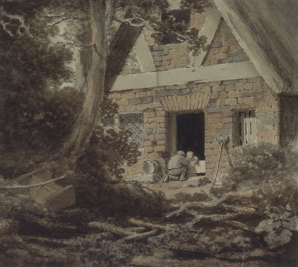 Scene at a Cottage Door by Rev. William Bree