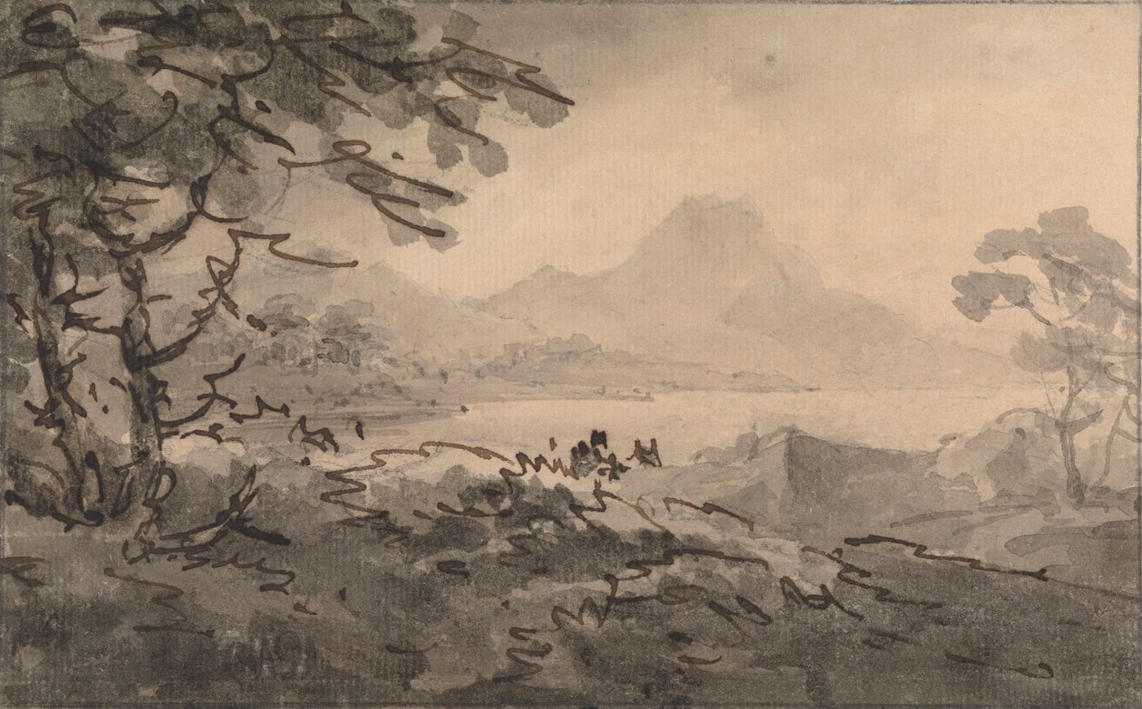 A Lake with Mountains Rising Beyond by Rev. William Gilpin